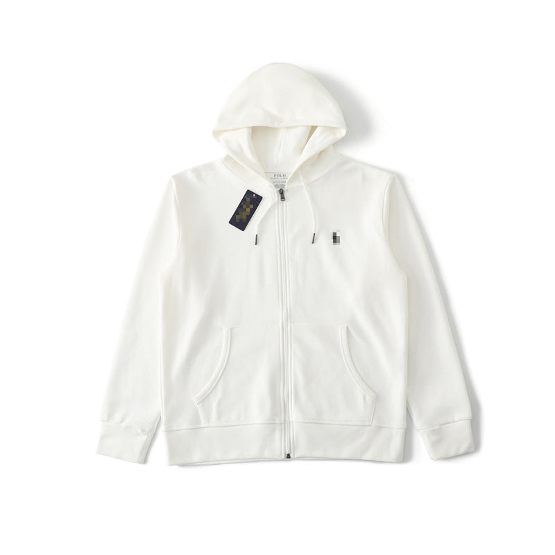 Embroidered Hooded Zip-Up hoodie RL