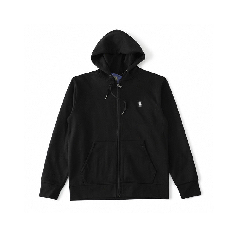 Embroidered Hooded Zip-Up hoodie RL